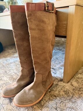 Women's Tall Suede Riding Boots - Brown